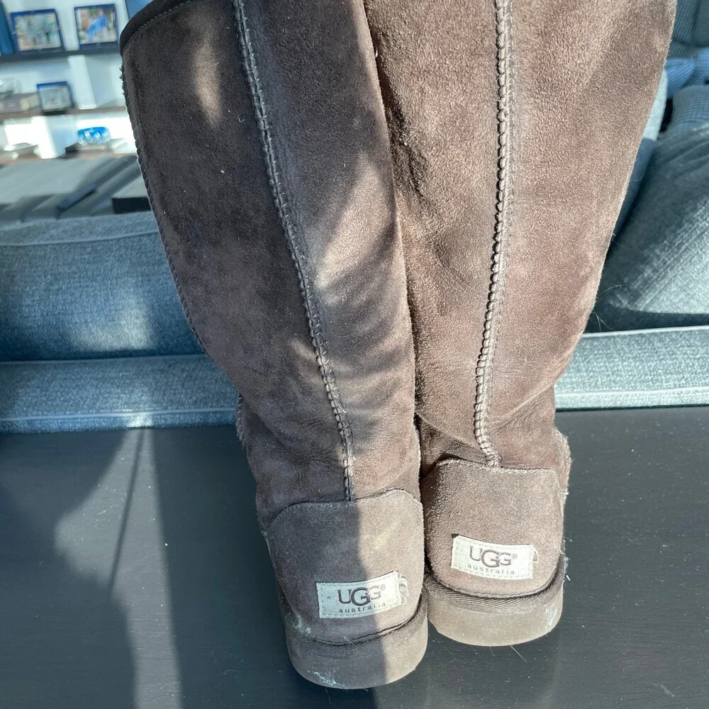 UGG Classic Tall Sheepskin Boots Brown Size 7